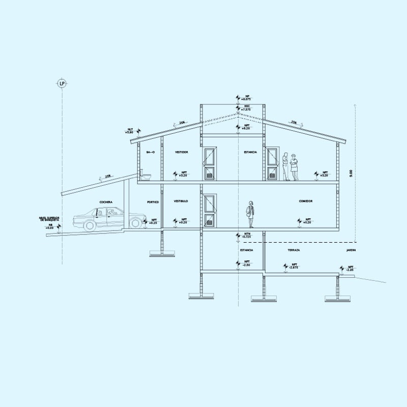 layout arquitectónico de casa en carolco Monterrey